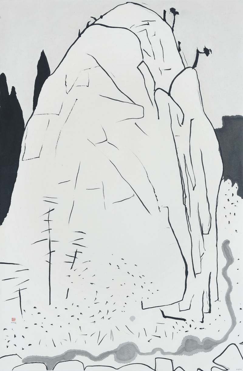 장병언, structure landscape 040, ink_on_paper, painting, 2026